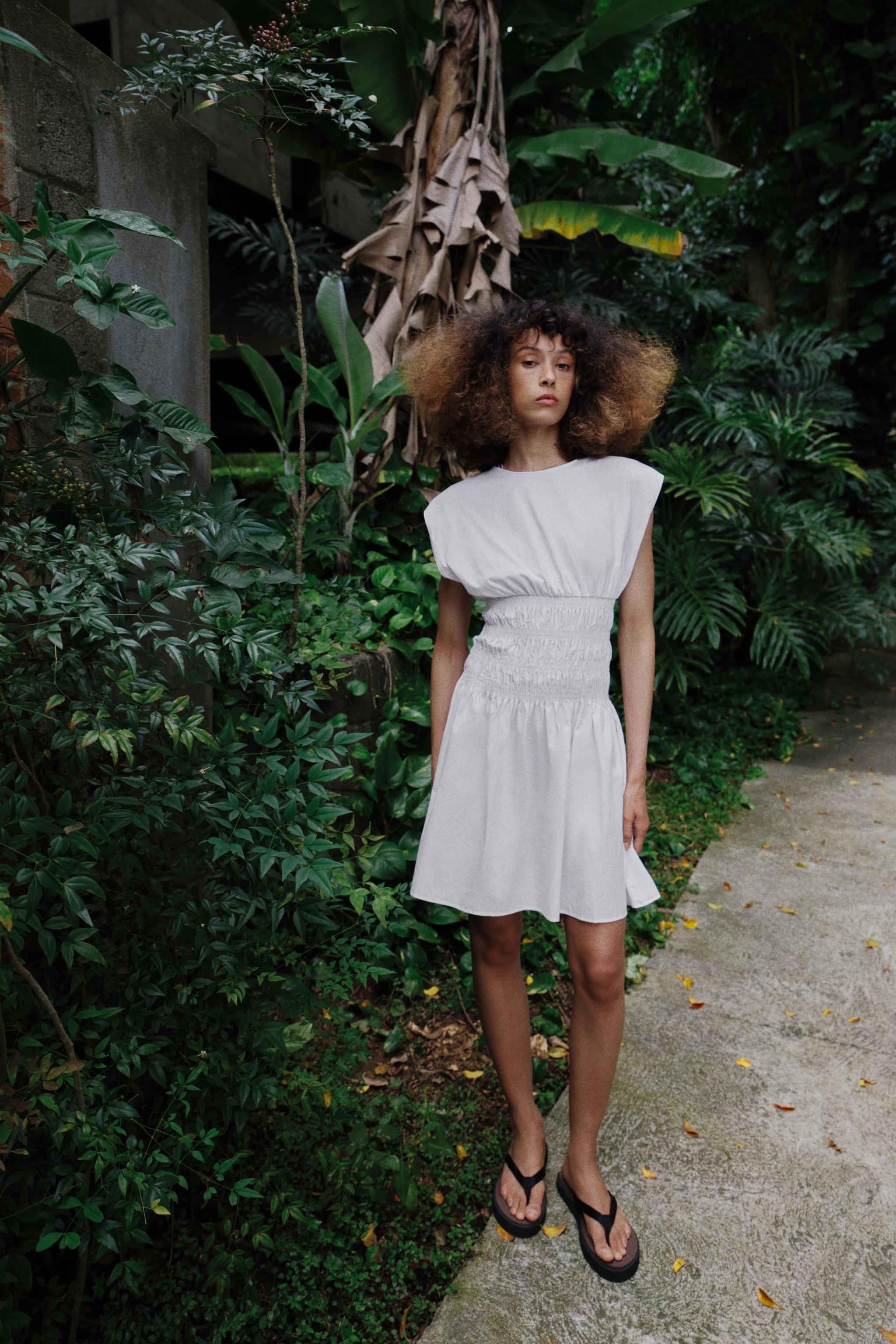 COMBINATION POPLIN DRESS